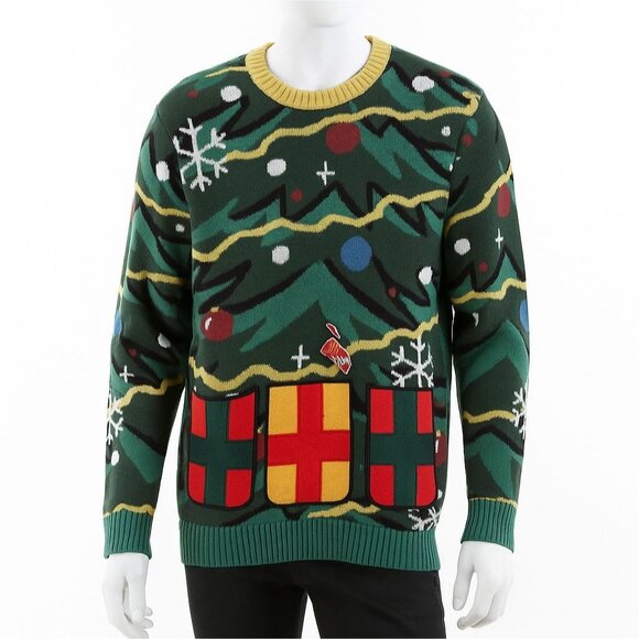 Ugly Christmas Sweater Other - Ugly Christmas Sweater Mens M Drink Holder Knit Pullover Novelty